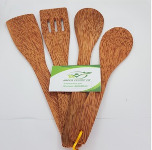 Vente en gros de spatules jetables à la noix de coco pour restaurant Design classique vaisselle personnalisable offrir directement au Vietnam - Product Image 1