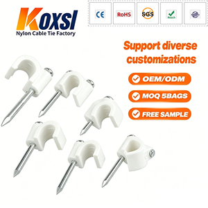 Clips de <span class=keywords><strong>Cable</strong></span> Planos Resistentes Personalizados, <span class=keywords><strong>Grapas</strong></span> Cuadradas para Cables, Sujetadores de Cables para <span class=keywords><strong>Pared</strong></span>, Proveedor Directo de Fábrica, CE REACH - Product Image 1