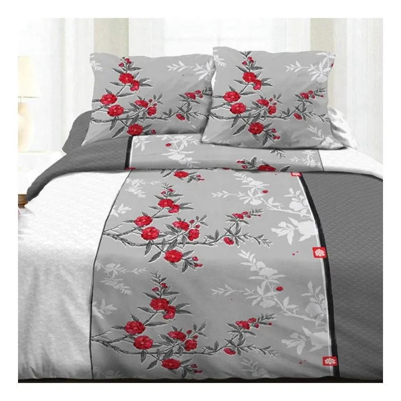 High definition 3d print double bed floral quality 4 in 1 bedsheet