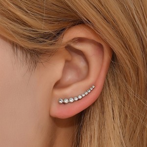 Orecchini vintage con gancio in zircone rotondo per donna, gioielli per le orecchie semplici e scintillanti alla moda - Product Image 2