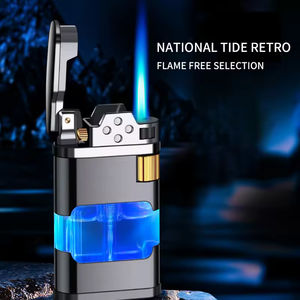 Briquet électrique en alliage durable TikTok Design de tableau miroir silencieux pour activités de plein air et <span class=keywords><strong>barbecue</strong></span> pour cigarettes - Product Image 3