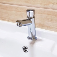 Robinet d'économie d'eau en laiton chromé à montage sur plan, à fermeture automatique, pour toilettes publiques - Vente en gros usine