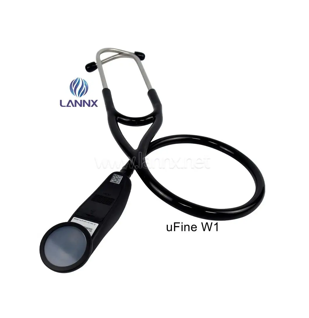 LANNX uFine W1 Medical Dual Head electronic stethoscope Intelligent Estetoscopio Doctor Smart Electronic Digital Stethoscope
