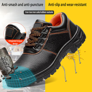 أحذية سلامة للأعمال الإنشائية من جلد البقر المشقوق والمنقوش، مقاومة للماء مع مقدمة ونعل من الفولاذ - Product Image 5