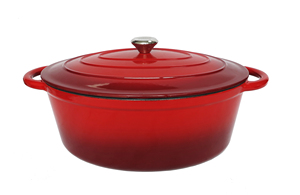 หม้อเหล็กหล่อเคลือบสีรูปวงรีพร้อมฝาปิดแบบอัตโนมัติสำหรับย่างไก่ทั้งตัว ขายส่งจากโรงงาน - Product Image 2