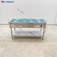 Bain-marie électrique autoportant en acier inoxydable à 8 bacs pour buffet
