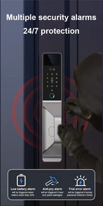 Cerradura de Puerta Principal Totalmente Automática, Cerradura Electrónica Inteligente con Reconocimiento de Huella Dactilar, Palma de la Mano, Contraseña, Tarjeta de Proximidad y Cámara - Product Image 2