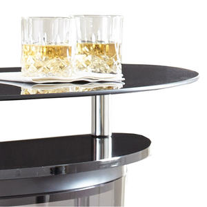 Table de bar ovale noire Db Ariana avec plateau en verre et structure en métal pour bars et restaurants, design moderne et contemporain - Product Image 5