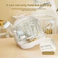 Boîte de rangement pour biberons, organiseur en plastique pour ustensiles d'alimentation, conteneur de rangement avec tiroir, égouttoir, support de séchage, boîte de rangement anti-poussière