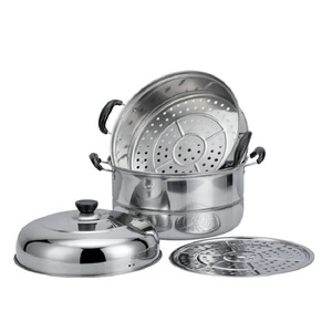 หม้อนึ่งสแตนเลส 3 ชั้น พร้อมฝาปิด สำหรับเตาแก๊สและเตาแม่เหล็กไฟฟ้า ใช้ในครัวเรือน - Product Image 5