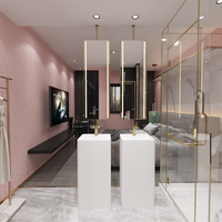 Meuble-lavabo double mural en bois de noyer foncé avec vasques à poser, miroir LED à cadre doré, robinets chromés, style moderne