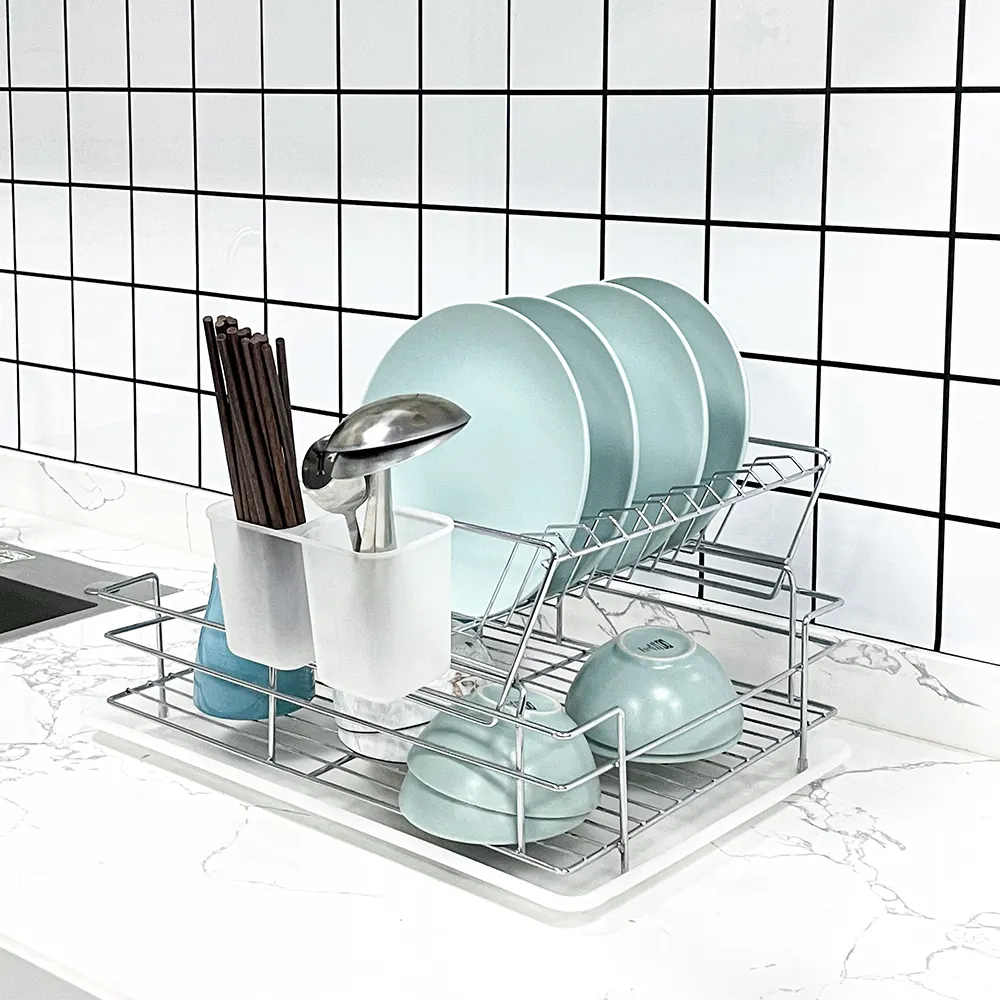 Toptan yeni tasarım mutfak gereçleri malzemeleri plaka bulaşıklık rafı çatal kase kurutma makinesi rafı