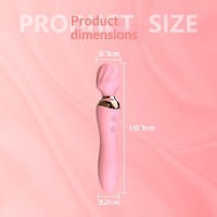 Vibrateur AV en silicone à double tête à fréquence variable, baguette de massage rechargeable à piles, dispositif de masturbation, jouet sexuel pour adultes