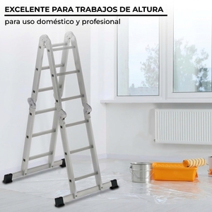 <span class=keywords><strong>Escalera</strong></span> Plegable <span class=keywords><strong>de</strong></span> Aluminio Recta Multiposición <span class=keywords><strong>de</strong></span> 3.3 Metros, Versátil, Antideslizante, 12 Peldaños, Alta Calidad, para Interiores - Product Image 3