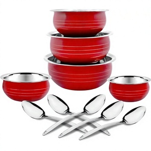 Ensemble de 3 bols ronds en acier inoxydable Bol de service Collection de bols modernes en acier inoxydable - Product Image 1