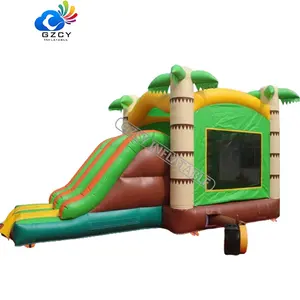 Palm Tree Nhảy Lâu Đài Inflatable Bouncer Trượt Combo Nhiệt đới Inflatable Nhà Bị Trả Lại Với Trượt Bơm Hơi Cho Bán