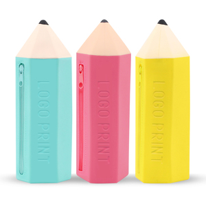 <b>School</b> Supplies for Students Stationery Flexible Custom Silicone Pencil case Pouch Crayon Shaped <b>Bag</b> Pencil case with logo - Product Image 1