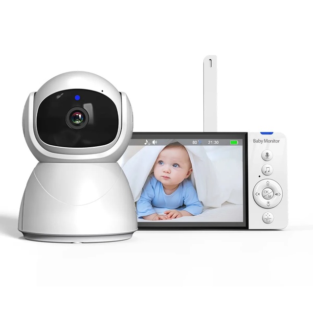 Wholesale 5'' HD Video Wireless Baby Monitor Camera 2.4GHz Night Vision 1080p Resolution Temperature Monitoring Nanny Babyphone
