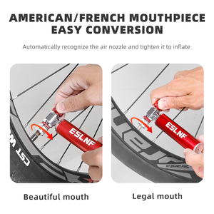 Pompe à CO2 ESLNF pour vélo, adaptateur Schrader Presta, gonfleur de pneus en aluminium, mini pompe pour VTT - Product Image 6