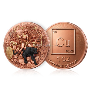 Sélection à succès : Pièce de collection en cuivre fin 999 de 1 oz, motif Guerrières et Panthère Noire en relief, pièce de défi - Product Image 1