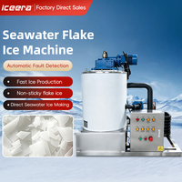 Grande machine à glace en flocons d'eau de mer en acier inoxydable 316L, capacité 2 tonnes, pour la pêche