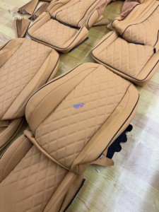 Fundas de Asiento de Alta Calidad para <span class=keywords><strong>Mercedes</strong></span>-Benz <span class=keywords><strong>Vito</strong></span> de 7 <span class=keywords><strong>Plazas</strong></span>, Reemplazo con Asientos de Cuero Napa Marrón, Venta al Por Mayor de Fábrica - Product Image 4
