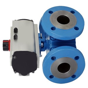 Válvula de Bola Neumática de Alta Calidad, Clase 150, de 3 Vías, con Doble Actuador y Extremo Bridado de 2 Pulgadas - Product Image 4
