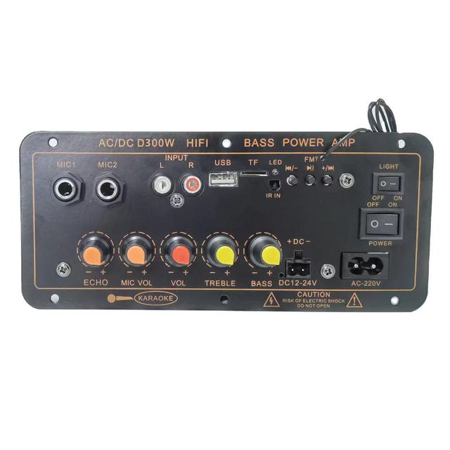 D300W Amplifier Audio Board 110V 220V 12V 24V Digital AMP Support Dual Microphone WIth BT Trolley Amplifier Board