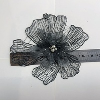 Patch brodé 3D fleur avec perles, applique en dentelle à sequins pour robe de mariée DIY femme, décoré pour design personnalisé