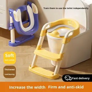 Taburetes Infantiles de Plástico, <span class=keywords><strong>Asiento</strong></span> de Inodoro Plegable Tipo Escalera con Diseño de <span class=keywords><strong>Corona</strong></span> para Niños y Niñas, para el Hogar - Product Image 3