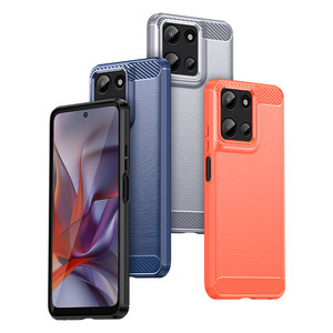 Funda de teléfono de cubierta trasera de TPU a prueba de golpes de fibra de carbono para Moto G 5G 2025 - Product Image 2