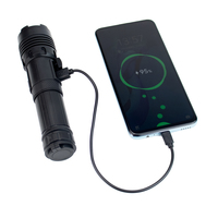Linterna LED de Alta Potencia con Zoom Telescópico de Plástico ABS Personalizable, Recargable, con Luz Lateral COB para Venta al por Mayor