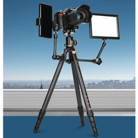 Q8805C Trépied Léger en Fibre de Carbone Professionnel Compact Support de Trépied Numérique Tête Sphérique Panoramique 158cm pour Appareil Photo
