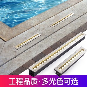 Projecteur <span class=keywords><strong>LED</strong></span> d'<span class=keywords><strong>extérieur</strong></span> étanche en acier inoxydable pour parc et cour, bande lumineuse rectangulaire encastrée au sol - Product Image 3