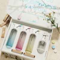 Bouteilles pulvérisatrices en verre dégradé de 500 ml avec gâchette, pour nettoyage domestique, spray d'ambiance, ensemble de parfums avec emballage personnalisé en boîte de 3 pièces