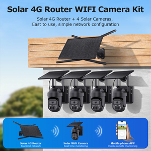 ชุดกล้องวงจรปิด 3MP Solar 4G Router WiFi พร้อมกล้อง 4 ช่องทาง สำหรับภายนอกอาคาร มองเห็นในเวลากลางคืน มาตรฐานกันน้ำ IP66 เซ็นเซอร์ CMOS ระบบรักษาความปลอดภัย - Product Image 6