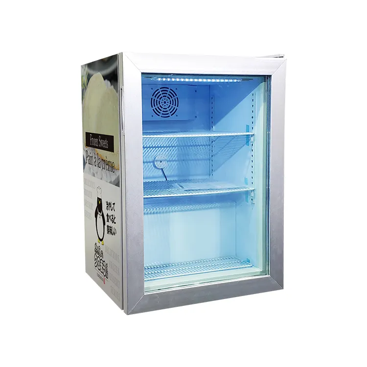 MEISDA dünne aufrecht display gefrierschrank vertikale glas tür kommerziellen mini kühlschrank