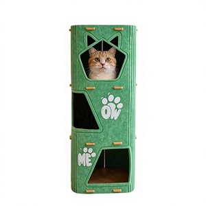 Multi-Layer Felt <strong>Cat</strong> Bed Three-Story <strong>Cat</strong> Castle Indoor Rectangular Factory Wholesale Multi-Color Four-Season Usable <strong>Cat</strong> <strong>Hideaway</strong> - Product Image 1