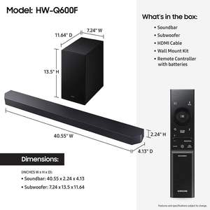 <span class=keywords><strong>ซาวด์</strong></span><span class=keywords><strong>บาร์</strong></span> Samsung HW-Q600F 3.1.2 แชนแนล พร้อมซับวูฟเฟอร์ไร้สาย, <span class=keywords><strong>ลำโพง</strong></span>โฮมเธียเตอร์ Dolby Atmos DTS Q-Symphony สำหรับทีวี ภาพยนตร์ และเกม - Product Image 6