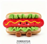 Jouet puzzle en peluche personnalisé, mignon, en forme de hamburger ou de hot-dog, jouet interactif pour animaux de compagnie