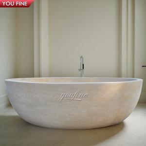 Bagno in marmo moderno a grandezza naturale personalizzato lavandino in pietra naturale Freestanding <span class=keywords><strong>vasca</strong></span> da bagno - Product Image 3