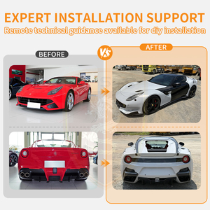 Kit Carrozzeria in Fibra di Carbonio Secco Pre-Preg Stile TDF per <span class=keywords><strong>Ferrari</strong></span> F12: Paraurti Anteriore e Posteriore, Minigonne Laterali, Cofano e Parafanghi - Product Image 2