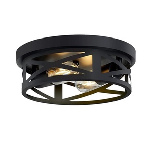 โคมไฟเพดาน LED ฟลัชเมาต์สีดำแบบทันสมัยสำหรับห้องนอนและห้องโถง - Product Image 1