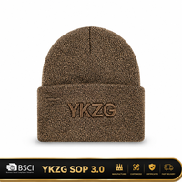 2026 Nieuwe Trend Zwarte Gebreide Muts met Boord, Aangepaste Logopatch, Wintermuts, Hoge Kwaliteit Luxe Geribbelde Skull Cap, Hoed, Groothandel