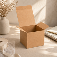 Boîte d'emballage personnalisée en papier kraft à double rabat, boîte pliante en carton ondulé pour l'expédition de cadeaux, emballage pour cosmétiques, bougies, produits de vente au détail