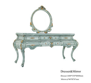 Meubles classiques italiens français de luxe, couleur élégante, costume de chambre à coucher à armature en bois massif - Product Image 5