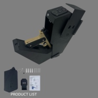 Coffre-fort pour arme de poing à 3 modes de déverrouillage : empreinte digitale biométrique, clavier numérique, clé mécanique, accès rapide par poussée-tirage, pour table de chevet, direct usine