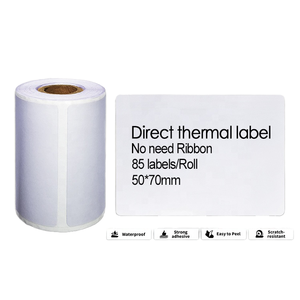 Etiquetas Térmicas Directas de 50*70mm en Rollo, Etiquetas de Código de Barras Impermeables <span class=keywords><strong>para</strong></span> Impresoras Zebra, Etiquetas <span class=keywords><strong>Adhesivas</strong></span> de Envío <span class=keywords><strong>para</strong></span> Embalaje de Gafas - Product Image 1