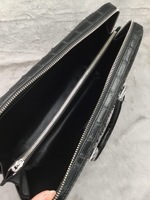 Sac d'affaires de luxe pour homme en cuir de crocodile véritable, durable, de haute qualité, avec fermeture éclair, souple, grande capacité pour ordinateur portable
