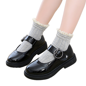Zapatos Escolares de Princesa para Niñas, Primavera, Verano, Otoño, Pequeños, de PU, Sin Cordones, con Plantilla de PU Negra, para Bebés - Product Image 1